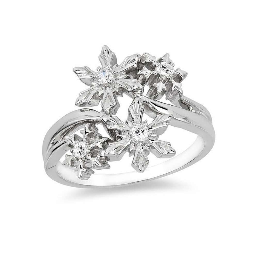 NWOT Genuine Diamond Snowflake Ring